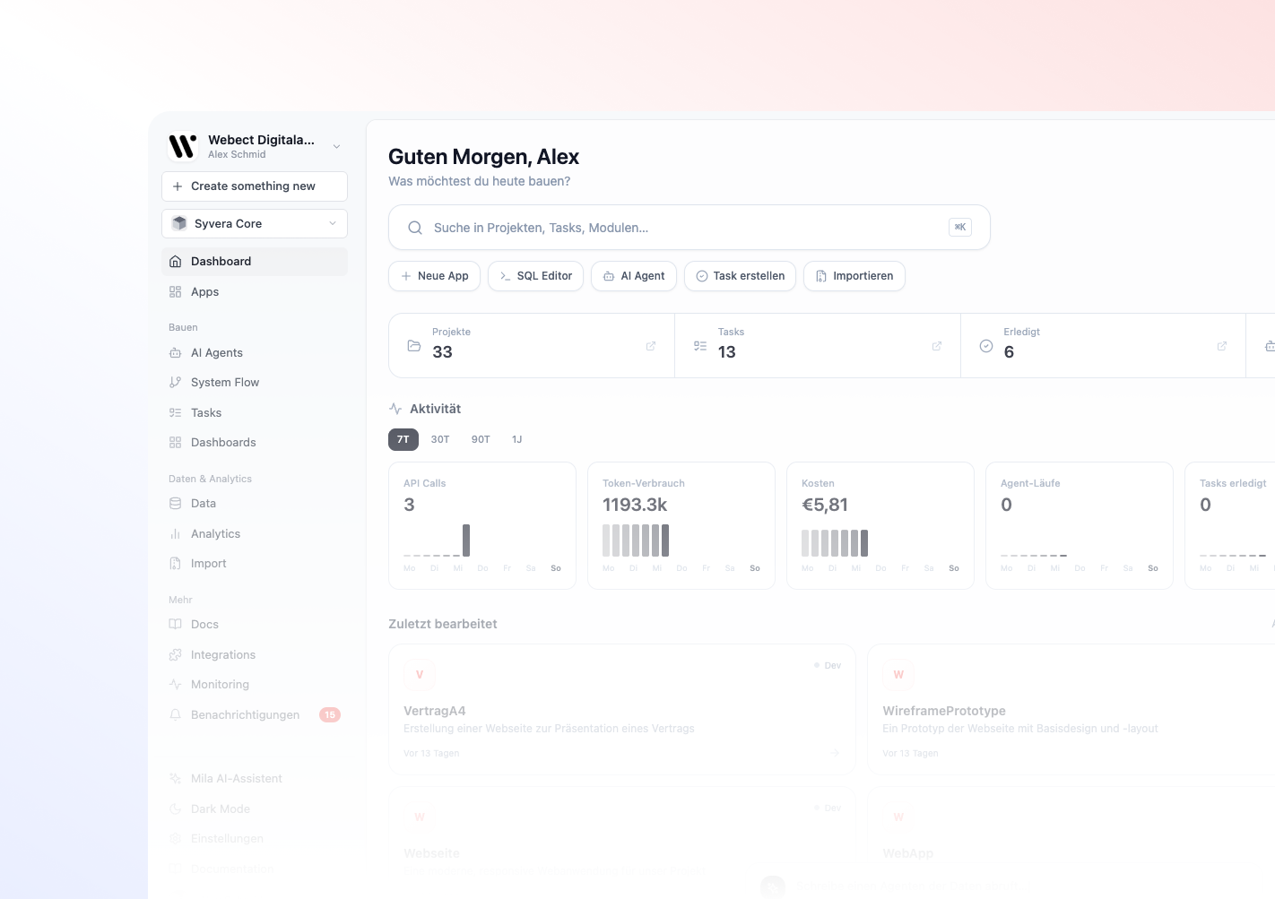 Your personal dashboard